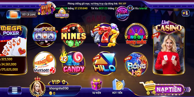 Live Casino Rikvip là tựa game gì 